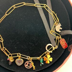 Tous Gold Necklace with Silver and Red Charms